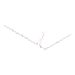 ChemSpider 2D Image | (2R)-2-[(7E,10E,13E,16E)-7,10,13,16-Docosatetraenoyloxy]-3-[(1Z,9E)-1,9-octadecadien-1-yloxy]propyl 2-(trimethylammonio)ethyl phosphate | C48H86NO7P