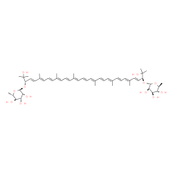 ChemSpider 2D Image | (3E,3'E)-2-[(6-Deoxy-alpha-L-mannopyranosyl)oxy]-1,1'-dihydroxy-3,3',4,4'-tetradehydro-1,1',2,2'-tetrahydro-psi,psi-caroten-2'-yl 6-deoxy-alpha-L-mannopyranoside | C52H76O12
