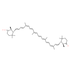 ChemSpider 2D Image | (2S,3S)-3-{(1E,3Z,5E,7E,9E,11E,13E,15Z,17E,19E)-20-[(1S,5S,6S)-5-Hydroxy-2,2,6-trimethylcyclohexyl]-3,7,12,16-tetramethyl-1,3,5,7,9,11,13,15,17,19-icosadecaen-1-yl}-2,4,4-trimethylcyclohexanone | C42H60O2