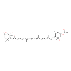 ChemSpider 2D Image | (3S,3'S,5R,5'R,6Z)-3,5,5'-Trihydroxy-8-oxo-6,7'-didehydro-5,5',6,8-tetrahydro-beta,beta-caroten-3'-yl acetate | C42H58O6