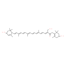 ChemSpider 2D Image | (3R,3'R)-3,3',19-Trihydroxy-4',5'-didehydro-5',6',7,8-tetrahydro-beta,beta-caroten-8-one | C40H56O4
