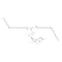 ChemSpider 2D Image | 1-[(3xi)-5-O-{Hydroxy[(hydroxy{(2R)-2-[(11Z)-11-octadecenoyloxy]-3-[(9Z)-9-octadecenoyloxy]propoxy}phosphoryl)oxy]phosphoryl}-beta-D-erythro-pentofuranosyl]-4-imino-1,4-dihydro-2-pyrimidinol | C48H85N3O15P2