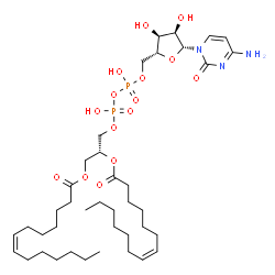 ChemSpider 2D Image | 5'-O-[{[{(2R)-2,3-Bis[(7Z)-7-tetradecenoyloxy]propoxy}(hydroxy)phosphoryl]oxy}(hydroxy)phosphoryl]cytidine | C40H69N3O15P2
