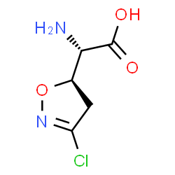 ChemSpider 2D Image | (2S)-Amino[(5R)-3-chloro-4,5-dihydro-1,2-oxazol-5-yl]acetic acid | C5H7ClN2O3