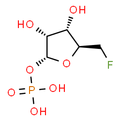 ChemSpider 2D Image | 5-Deoxy-5-fluoro-1-O-phosphono-alpha-D-ribofuranose | C5H10FO7P