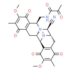 ChemSpider 2D Image | N-{[(1S,2S,10R,12R,13S)-12-Cyano-7,18-dimethoxy-6,17,21-trimethyl-5,8,16,19-tetraoxo-11,21-diazapentacyclo[11.7.1.0~2,11~.0~4,9~.0~15,20~]henicosa-4(9),6,15(20),17-tetraen-10-yl]methyl}-2-oxopropanami
de | C29H30N4O8