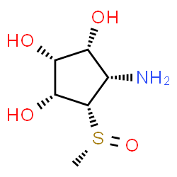 ChemSpider 2D Image | (1R,2R,3R,4S,5S)-4-Amino-5-(methylsulfinyl)-1,2,3-cyclopentanetriol | C6H13NO4S
