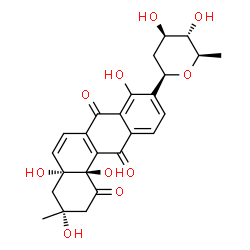 ChemSpider 2D Image | (1R)-1,5-Anhydro-2,6-dideoxy-1-[(3R,4aR,12bR)-3,4a,8,12b-tetrahydroxy-3-methyl-1,7,12-trioxo-1,2,3,4,4a,7,12,12b-octahydro-9-tetraphenyl]-D-arabino-hexitol | C25H26O10