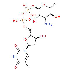 ChemSpider 2D Image | (2R,3S,4S,5S,6R)-4-Amino-3,5-dihydroxy-6-methyltetrahydro-2H-pyran-2-yl [(2R,3S,5R)-3-hydroxy-5-(5-methyl-2,4-dioxo-3,4-dihydro-1(2H)-pyrimidinyl)tetrahydro-2-furanyl]methyl dihydrogen diphosphate (no
n-preferred name) | C16H27N3O14P2
