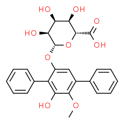 ChemSpider 2D Image | 6'-Hydroxy-5'-methoxy-1,1':4',1''-terphenyl-2'-yl beta-L-allopyranosiduronic acid | C25H24O9