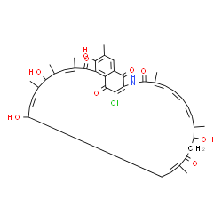 ChemSpider 2D Image | (7E,9S,10S,11R,12E,14R,16Z,20S,21S,22E,24E,26Z)-31-Chloro-4,10,14,20-tetrahydroxy-3,7,9,11,17,21,27-heptamethyl-29-azatricyclo[28.3.1.0~5,33~]tetratriaconta-1(33),2,4,7,12,16,22,24,26,30-decaene-6,18,
28,32,34-pentone | C40H46ClNO9