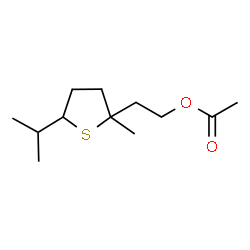 ChemSpider 2D Image | 2-(5-Isopropyl-2-methyltetrahydrothiophen-2-yl)ethyl acetate | C12H22O2S
