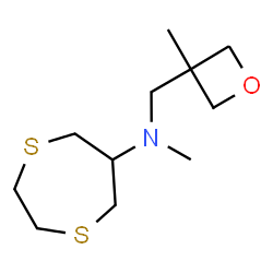 ChemSpider 2D Image | N-Methyl-N-[(3-methyl-3-oxetanyl)methyl]-1,4-dithiepan-6-amine | C11H21NOS2