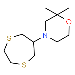 ChemSpider 2D Image | 4-(1,4-Dithiepan-6-yl)-2,2-dimethylmorpholine | C11H21NOS2
