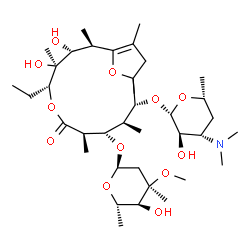 ChemSpider 2D Image | (2R,3R,4S,5R,8R,9S,10S,11R)-11-{[(2S,3R,4S,6R)-4-(Dimethylamino)-3-hydroxy-6-methyltetrahydro-2H-pyran-2-yl]oxy}-5-ethyl-3,4-dihydroxy-9-{[(2R,4R,5S,6S)-5-hydroxy-4-methoxy-4,6-dimethyltetrahydro-2H-p
yran-2-yl]oxy}-2,4,8,10,12,14-hexamethyl-6,15-dioxabicyclo[10.2.1]pentadec-1(14)-en-7-one (non-preferred name) | C37H65NO12