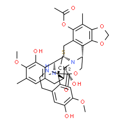 ChemSpider 2D Image | (1R,2'R,3'R,11'S,12'S,14'R)-5',6,12'-Trihydroxy-6',7-dimethoxy-7',21',30'-trimethyl-27'-oxo-3,4-dihydro-2H-spiro[isoquinoline-1,26'-[17,19,28]trioxa[24]thia[13,30]diazaheptacyclo[12.9.6.1~3,11~.0~2,13
~.0~4,9~.0~15,23~.0~16,20~]triaconta[4,6,8,15,20,22]hexaen]-22'-yl acetate | C39H43N3O11S