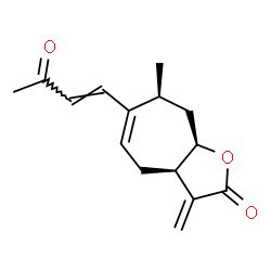 ChemSpider 2D Image | (3aR,7S,8aR)-7-Methyl-3-methylene-6-[(1E)-3-oxo-1-buten-1-yl]-3,3a,4,7,8,8a-hexahydro-2H-cyclohepta[b]furan-2-one | C15H18O3