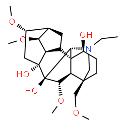 ChemSpider 2D Image | (1alpha,6beta,14alpha,16beta,17R)-20-Ethyl-6,14,16-trimethoxy-4-(methoxymethyl)aconitane-1,7,8-triol | C25H41NO7