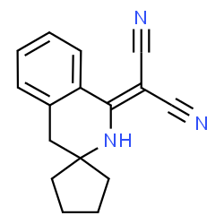 ChemSpider 2D Image | 2'H-Spiro[cyclopentane-1,3'-isoquinolin]-1'(4'H)-ylidenemalononitrile | C16H15N3