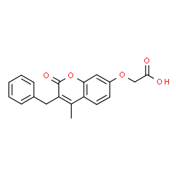ChemSpider 2D Image | [(3-Benzyl-4-methyl-2-oxo-2H-chromen-7-yl)oxy]acetic acid | C19H16O5