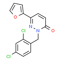 ChemSpider 2D Image | 2-(2,4-Dichlorobenzyl)-6-(2-furyl)-3(2H)-pyridazinone | C15H10Cl2N2O2