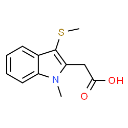 ChemSpider 2D Image | [1-Methyl-3-(methylsulfanyl)-1H-indol-2-yl]acetic acid | C12H13NO2S