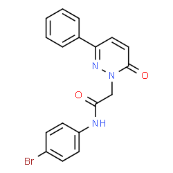 ChemSpider 2D Image | N-(4-Bromophenyl)-2-(6-oxo-3-phenyl-1(6H)-pyridazinyl)acetamide | C18H14BrN3O2