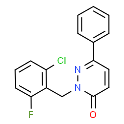 ChemSpider 2D Image | 2-(2-Chloro-6-fluorobenzyl)-6-phenyl-3(2H)-pyridazinone | C17H12ClFN2O