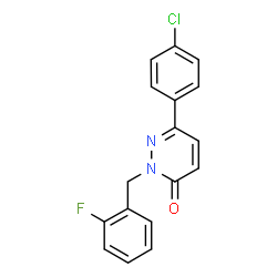 ChemSpider 2D Image | 6-(4-Chlorophenyl)-2-(2-fluorobenzyl)-3(2H)-pyridazinone | C17H12ClFN2O