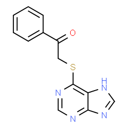 ChemSpider 2D Image | 1-Phenyl-2-(1H-purin-6-ylsulfanyl)ethanone | C13H10N4OS