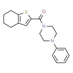 ChemSpider 2D Image | (4-Phenyl-1-piperazinyl)(4,5,6,7-tetrahydro-1-benzothiophen-2-yl)methanone | C19H22N2OS