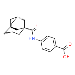 ChemSpider 2D Image | 4-{[(3s,5s,7s)-Adamantan-1-ylcarbonyl]amino}benzoic acid | C18H21NO3