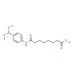 ChemSpider 2D Image | Methyl 8-{[4-(dimethoxymethyl)phenyl]amino}-8-oxooctanoate | C18H27NO5