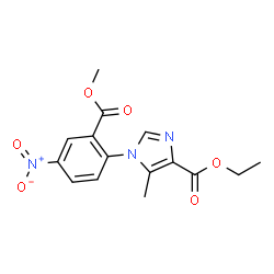 ChemSpider 2D Image | ethyl 1-(2-(methoxycarbonyl)-4-nitrophenyl)-5-methyl-1h-imidazole-4-carboxylate | C15H15N3O6