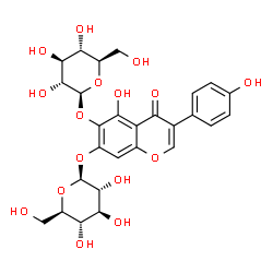 ChemSpider 2D Image | 6-(beta-D-Glucopyranosyloxy)-5-hydroxy-3-(4-hydroxyphenyl)-4-oxo-4H-chromen-7-yl beta-D-glucopyranoside | C27H30O16