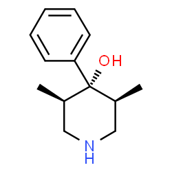 ChemSpider 2D Image | (3R,4r,5S)-3,5-Dimethyl-4-phenyl-4-piperidinol | C13H19NO