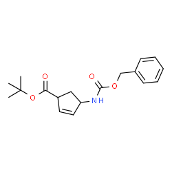 ChemSpider 2D Image | 2-Methyl-2-propanyl 4-{[(benzyloxy)carbonyl]amino}-2-cyclopentene-1-carboxylate | C18H23NO4