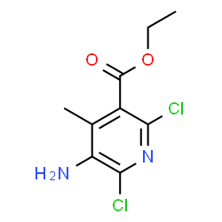 ChemSpider 2D Image | Ethyl 5-amino-2,6-dichloro-4-methylnicotinate | C9H10Cl2N2O2