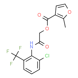ChemSpider 2D Image | 2-{[2-Chloro-6-(trifluoromethyl)phenyl]amino}-2-oxoethyl 2-methyl-3-furoate | C15H11ClF3NO4
