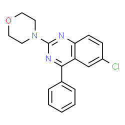 ChemSpider 2D Image | 6-Chloro-2-(4-morpholinyl)-4-phenylquinazoline | C18H16ClN3O