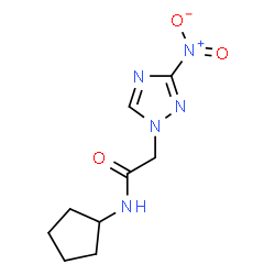 ChemSpider 2D Image | N-Cyclopentyl-2-(3-nitro-1H-1,2,4-triazol-1-yl)acetamide | C9H13N5O3