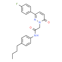 ChemSpider 2D Image | N-(4-Butylphenyl)-2-[3-(4-fluorophenyl)-6-oxo-1(6H)-pyridazinyl]acetamide | C22H22FN3O2