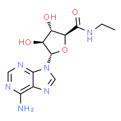 ChemSpider 2D Image | (2S,3S,4S,5S)-5-(6-Amino-9H-purin-9-yl)-N-ethyl-3,4-dihydroxytetrahydro-2-furancarboxamide | C12H16N6O4