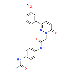 ChemSpider 2D Image | N-(4-Acetamidophenyl)-2-[3-(3-methoxyphenyl)-6-oxo-1(6H)-pyridazinyl]acetamide | C21H20N4O4