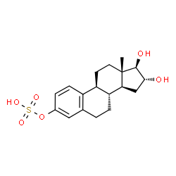 ChemSpider 2D Image | Estra-1,3,5(10)-triene-3,16,17-triol, hydrogen sulfate, (16alpha,17beta)- | C18H24O6S