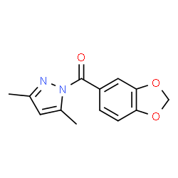 ChemSpider 2D Image | 1,3-Benzodioxol-5-yl(3,5-dimethyl-1H-pyrazol-1-yl)methanone | C13H12N2O3