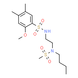 ChemSpider 2D Image | N-{2-[Butyl(methylsulfonyl)amino]ethyl}-2-methoxy-4,5-dimethylbenzenesulfonamide | C16H28N2O5S2