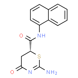 ChemSpider 2D Image | (6R)-2-Amino-N-(1-naphthyl)-4-oxo-5,6-dihydro-4H-1,3-thiazine-6-carboxamide | C15H13N3O2S