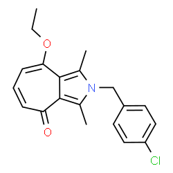 ChemSpider 2D Image | 2-(4-Chlorobenzyl)-8-ethoxy-1,3-dimethylcyclohepta[c]pyrrol-4(2H)-one | C20H20ClNO2