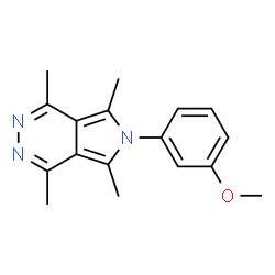 ChemSpider 2D Image | 6-(3-Methoxyphenyl)-1,4,5,7-tetramethyl-6H-pyrrolo[3,4-d]pyridazine | C17H19N3O